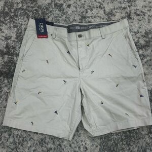 Chaps Men's Gray Shorts with Embroidered Accents